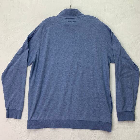 Travis Mathew Mens XL Light Blue 1/4 Zip Long Sleeve Modal Blend Golf Shirt - Picture 2 of 7